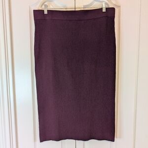 Loft Sweater Pencil Skirt | Eggplant Purple | EUC | XL